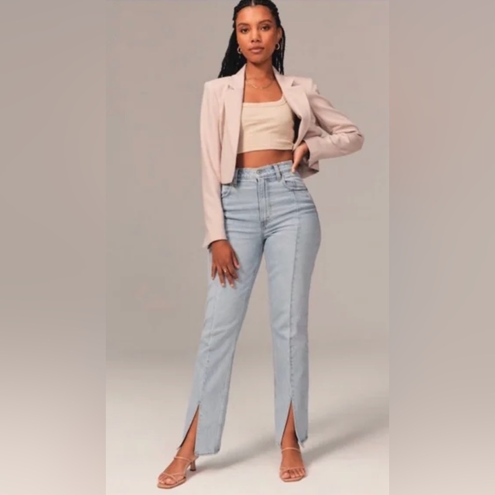 Abercrombie High Rise Slit Front Skinny Jeans size 31